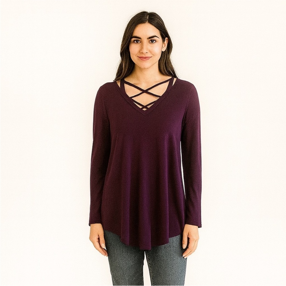 Nordstrom Size Small Open-Back Purple Bohemian Top